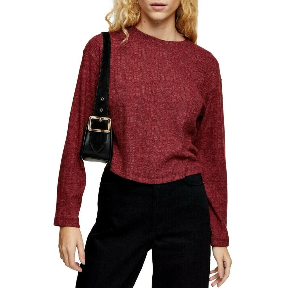 Topshop Split Back Cut & Sew Sweater Crewneck size US4 - Picture 1 of 5
